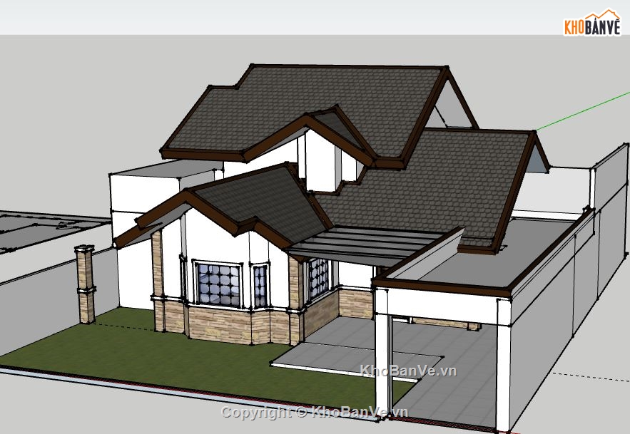 biệt thự 1 tầng,model su biệt thự 1 tầng,file su biệt thự 1 tầng,biệt thự 1 tầng file sketchup,biệt thự 1 tầng file su