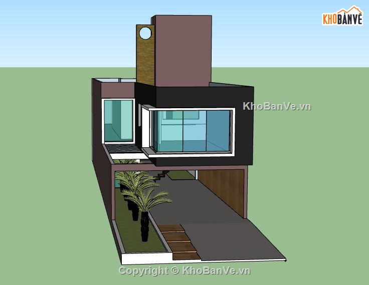 Nhà phố 2 tầng,file sketchup nhà phố 2 tầng,nhà phố 2 tầng file su,model su nhà phố 2 tầng