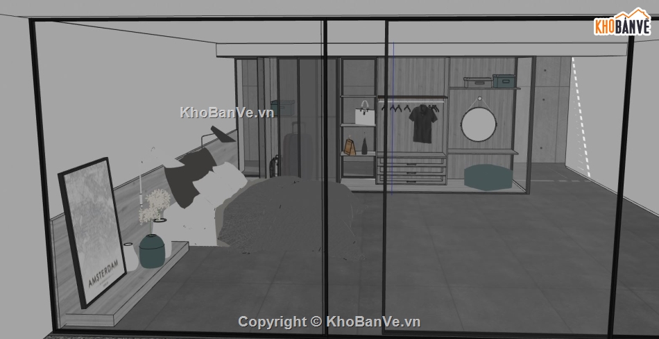 nội thất phòng ngủ,file sketchup phòng ngủ,phòng ngủ 3d sketchup