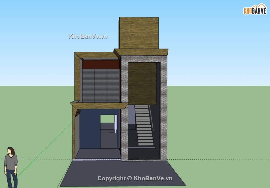 Nhà phố 2 tầng,model su nhà phố 2 tầng,nhà phố 2 tầng file su,sketchup nhà phố 2 tầng,nhà phố 2 tầng file sketchup