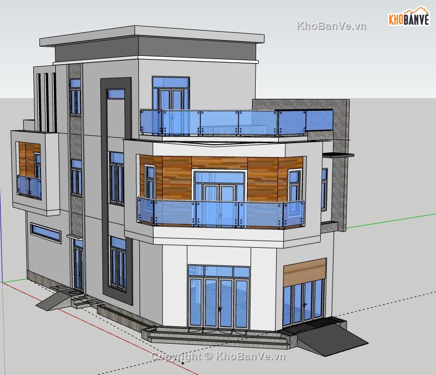 model su nhà phố 3 tầng,nhà phố 3 tầng,file su nhà phố 3 tầng,sketchup nhà phố 3 tầng,nhà phố 3 tầng file su
