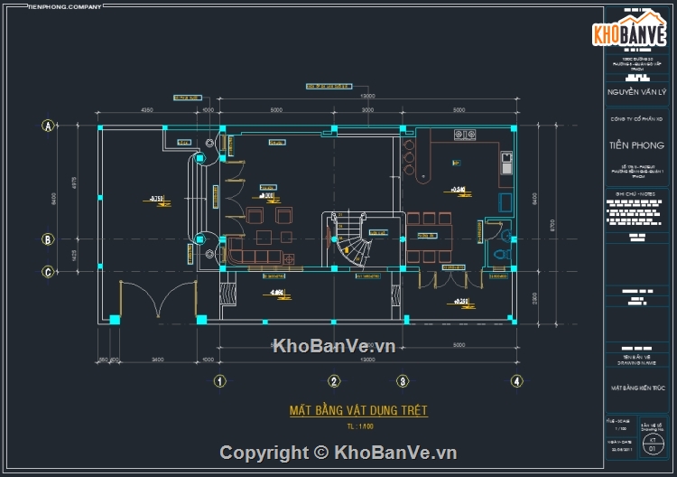 Biệt thự 3 tầng 8.7x13m,kiến trúc biệt thự 3 tầng,bản vẽ biệt thự 3 tầng dự toán,thiết kế biệt thự 3 tầng