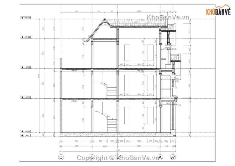 biệt thự  3 tầng,biệt thự tân cổ 3 tầng 7.5x10.74m,Full bản vẽ biệt thự tân cổ 3 tầng,full bản vẽ biệt thự 3 tầng phối cảnh su,cad biệt thự 3 tầng