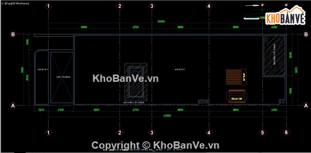 Biệt thự 2 tầng,Biệt thự Nhà phố 2 tầng 6x20m,CAD Biệt thự Nhà phố 2 tầng,Nhà phố 2 tầng 6x20m