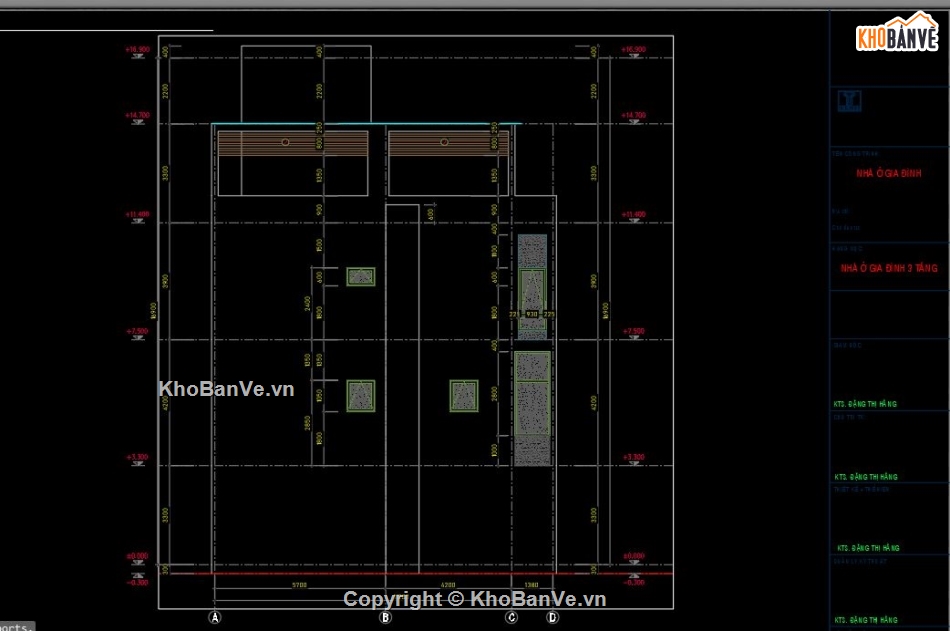 nhà phố 3 tầng,bản vẽ nhà văn phòng,file cad nhà phố,bản vẽ nhà phố