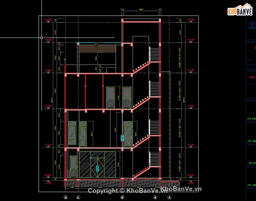 nhà phố 3 tầng,bản vẽ nhà văn phòng,file cad nhà phố,bản vẽ nhà phố