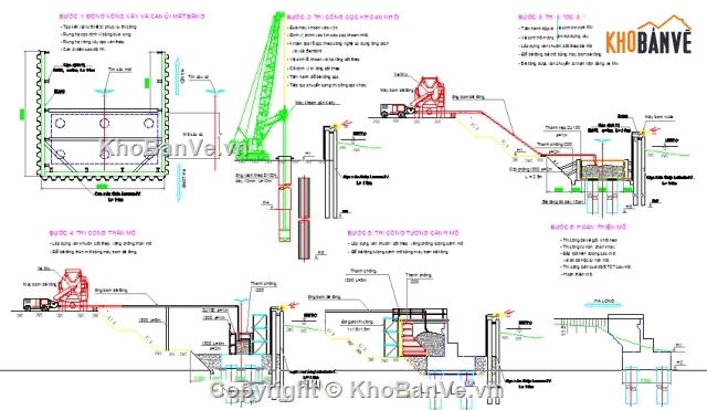 bản vẽ thi công cầu,khối lượng,hồ sơ thi công,cầu Đại Yên,cọc khoan nhồi,giá long môn