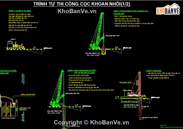 bản vẽ thi công cầu,khối lượng,hồ sơ thi công,cầu Đại Yên,cọc khoan nhồi,giá long môn