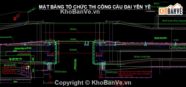 bản vẽ thi công cầu,khối lượng,hồ sơ thi công,cầu Đại Yên,cọc khoan nhồi,giá long môn