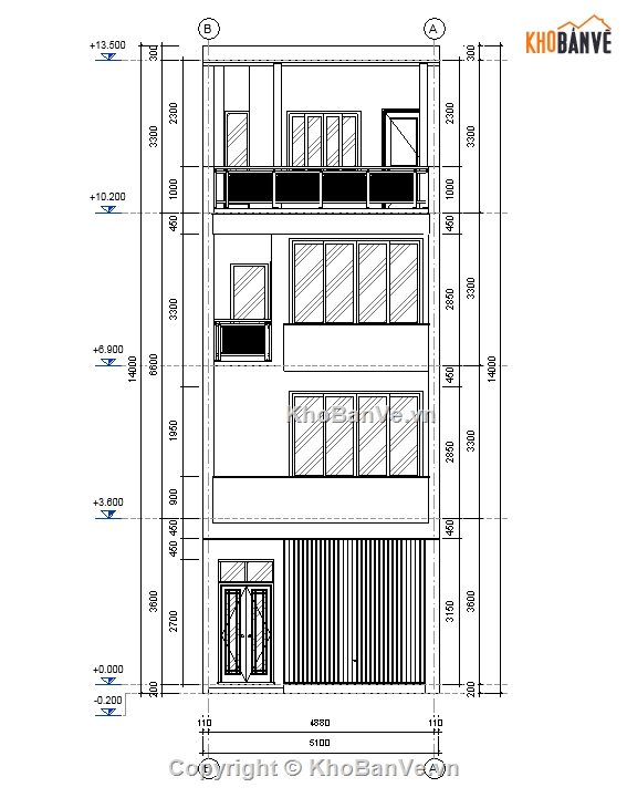 nhà 3 tầng,nhà phố 3 tầng,nhà phố 3.5 tầng,Nhà phố 3 tầng 5.1x11..55m,Bản vẽ Revit nhà phố 3 tầng,bản vẽ nhà phố 3 tầng