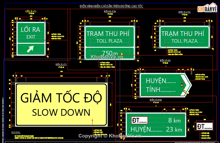 biển báo,biển báo mẫu,biển báo đường cao tốc