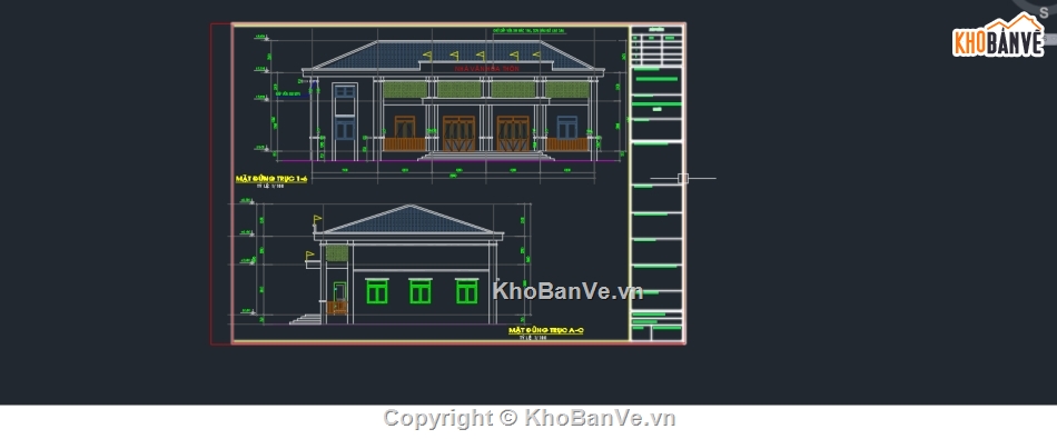 thiết kế nhà văn hóa,cad nhà văn hóa,công trình xã hội,nhà văn hóa 2 tầng