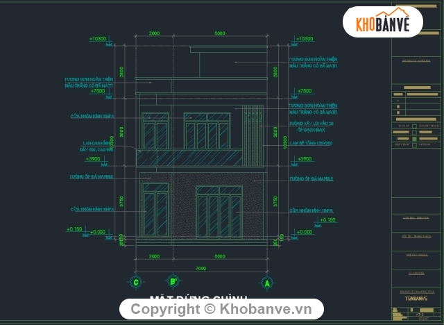 Bản vẽ nhà 2 tầng,nhà 2 tầng 7x13m,mẫu nhà phố 2 tầng,thiết kế nhà phố 2 tầng