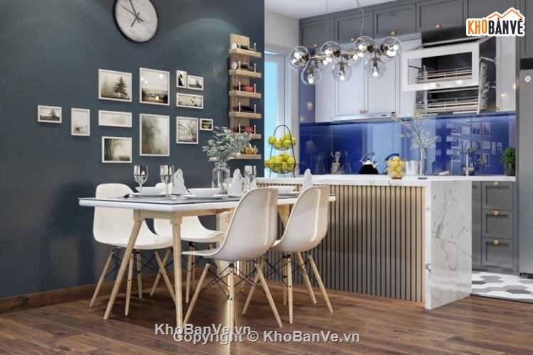 Phòng khách nhà bếp •,Su nhà bếp •,full setting ánh sáng vật liệu •,SU Phòng khách