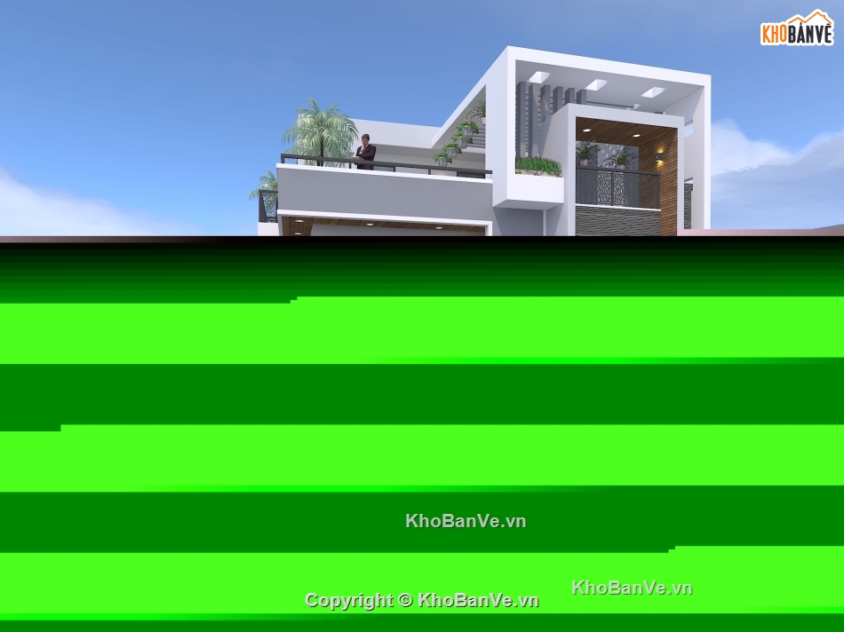 biệt thự hiện đại,kiến trúc 2 tầng 1 tum,biệt thự 2 tầng 1 tum