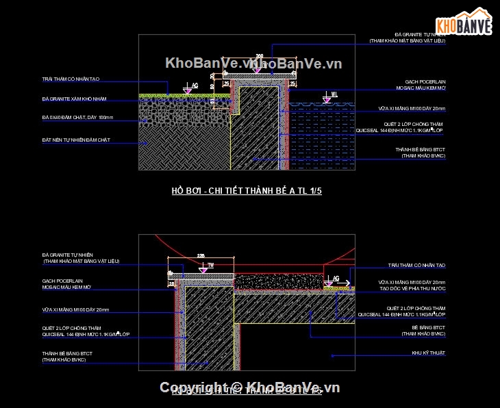 chi tiết sân vườn,biệt thự vườn có hồ bơi,bản vẽ sân vườn,file cad sân vườn