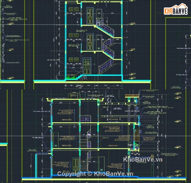 biệt thự 3 tầng,file cad biệt thự 3 tầng,biệt thự 3 tầng cad