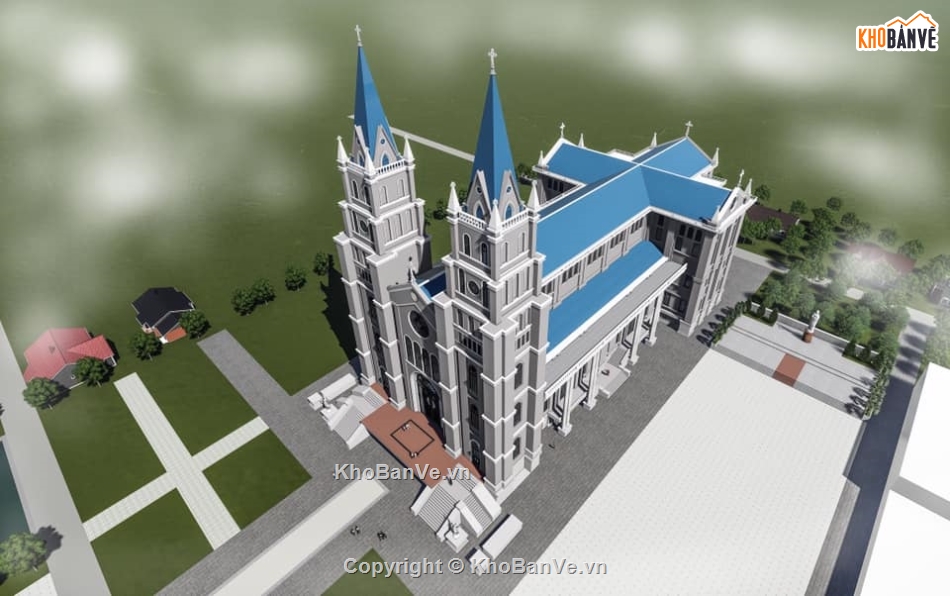 Nhà thờ Sketchup,model nhà thờ su,su nhà thờ thiên chúa giáo,file nhà thờ giáo,Sketchup thiết kế nhà thờ