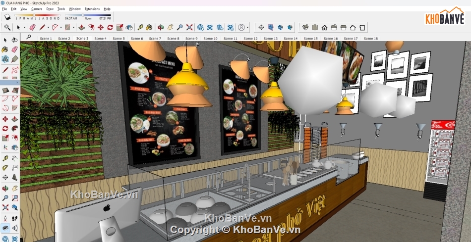 Mẫu cửa hàng quán,sketchup cửa hàng,su cửa hàng