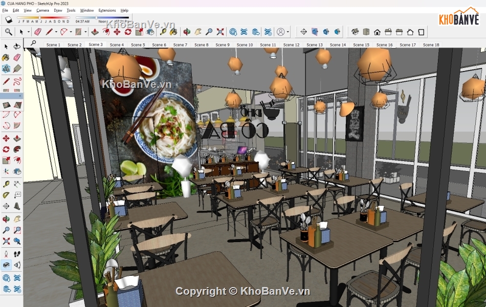 Mẫu cửa hàng quán,sketchup cửa hàng,su cửa hàng