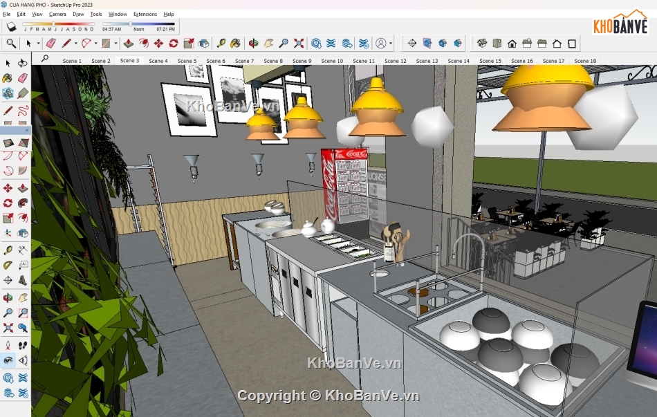 Mẫu cửa hàng quán,sketchup cửa hàng,su cửa hàng