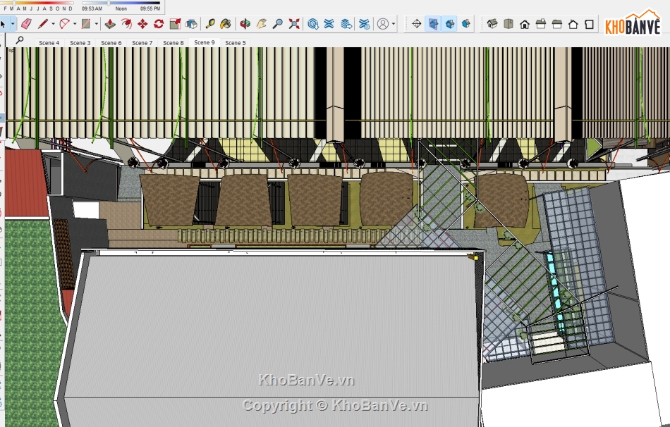 QUÁN,VEN SÔNG,MODEL QUÁN,SKETCHUP QUAN,QUAN NHAU,NHA HANG TIEC CUOI