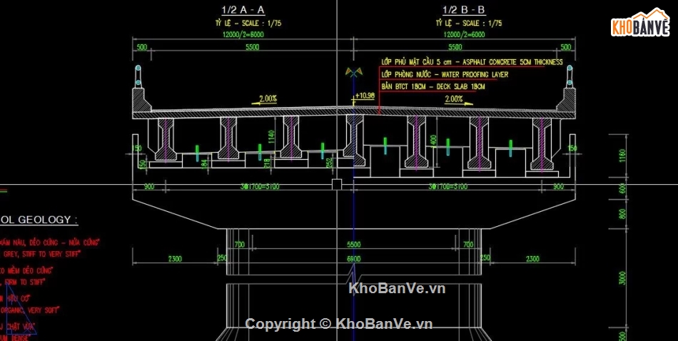 cầu dầm,Bản vẽ dầm,Bản vẽ cầu dầm