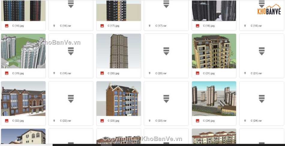 thư viện tổng hợp chung cư,Thư viện sketchup chung cư,Tổng hợp mẫu chung cư sketchup,thư viện sketchup chung cư văn phòng