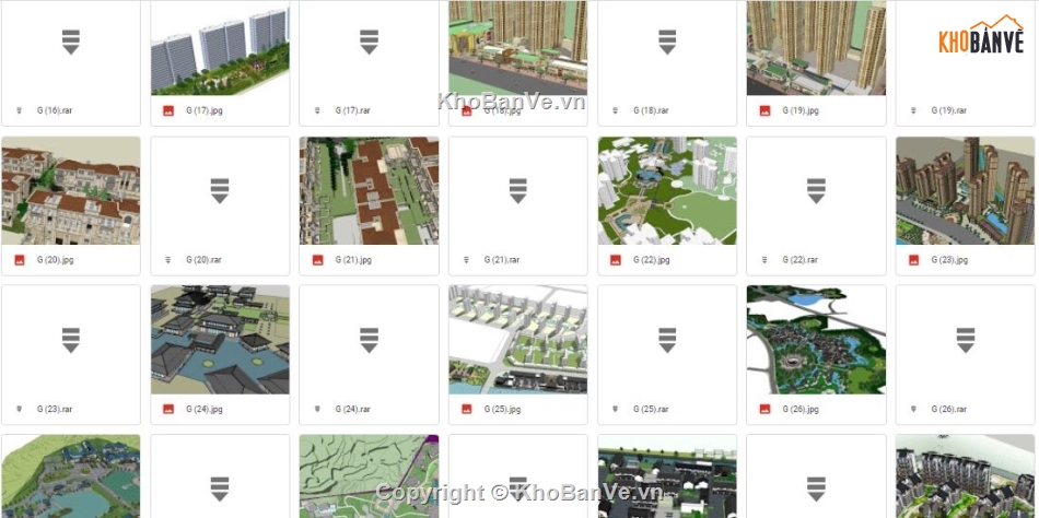 thư viện sketchup quy hoạch,Tổng hợp sketchup quy hoạch,mẫu quy hoạch sketchup,thư viện sketchup tổng hợp