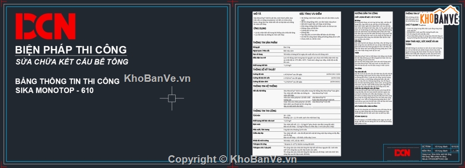 Biện pháp thi công sửa chữa bê tông,Biện pháp thi công cắt ron nền bê tông nhà xưởng,DCN,Biện pháp thi công khoan cấy thép bằng Sika,Sửa chữa kết cấu bê tông,Sika