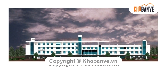 bản vẽ bệnh viện,kiến trúc bệnh viện,bệnh viện đa khoa Bắc Ninh,mẫu bệnh viện đa khoa