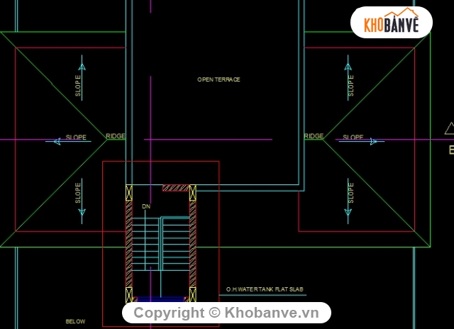 tầng trệt,sân thượng,tầng mái,thiết kế nhà 1 tầng