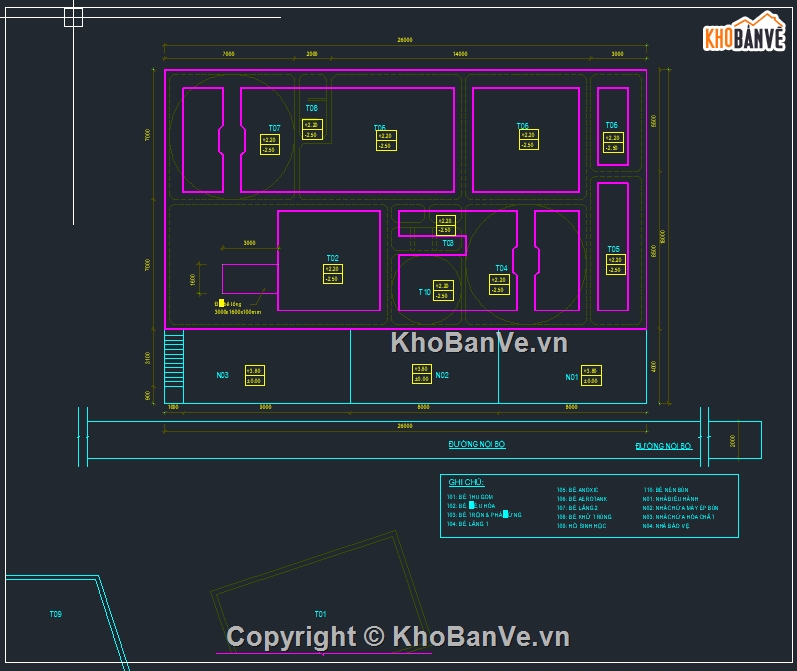 trạm xử lý nước thải,hệ thống xử lý nước thải,cad xử lý nước thải