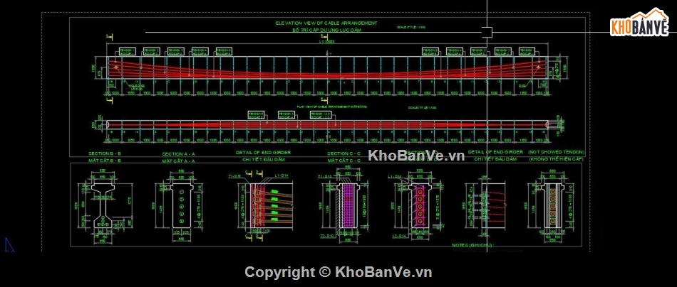 cầu dầm,Bản vẽ dầm,Bản vẽ cầu dầm
