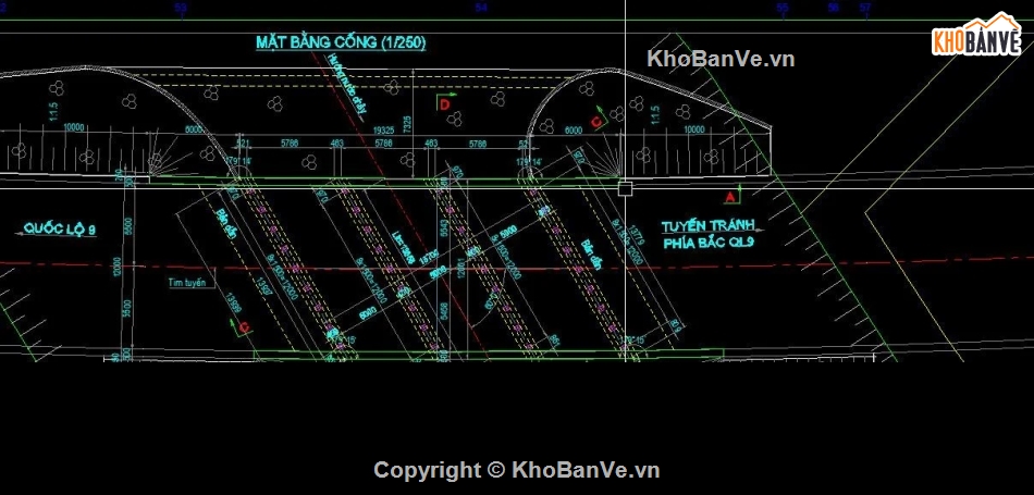 Bản vẽ cống hộp,bản vẽ cống,bản vẽ hồ sơ cống hộp xiên