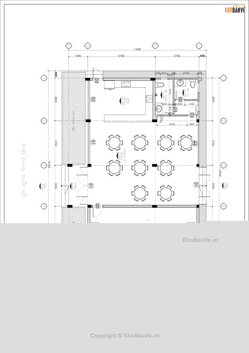 Hồ sơ thiết kế bản vẽ thi công bếp ăn trụ sở UBND,bếp ăn trụ sở,Bếp ăn,thiết kế bếp ăn cơ quan