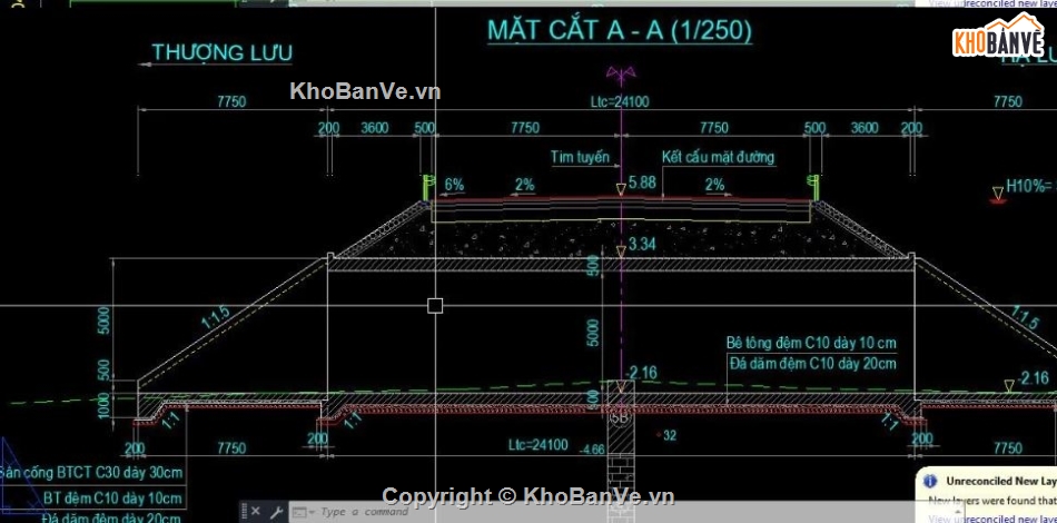cad cống hộp,cống hộp 5x5m,bản vẽ cống hộp