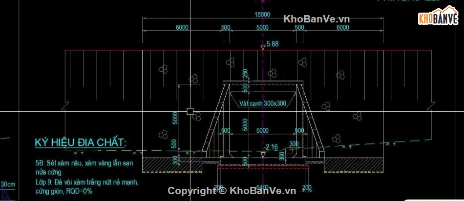 cad cống hộp,cống hộp 5x5m,bản vẽ cống hộp