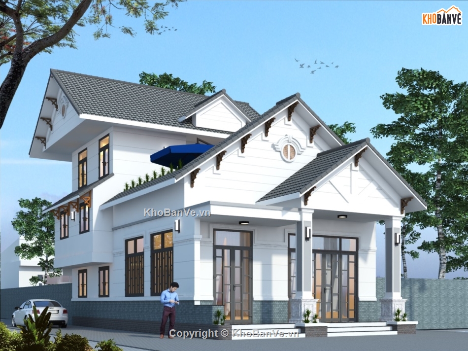 nhà phố 2 tầng,nhà 2 tầng đẹp,nhà 2 tầng mái thái