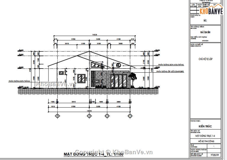 nhà 1 tầng,nhà dân 1 tầng,bản vẽ nhà dân,nhà cấp 4