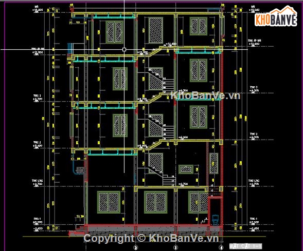 Nhà lệch tầng,Nhà phố 4 tầng,Nhà phố lệch tầng