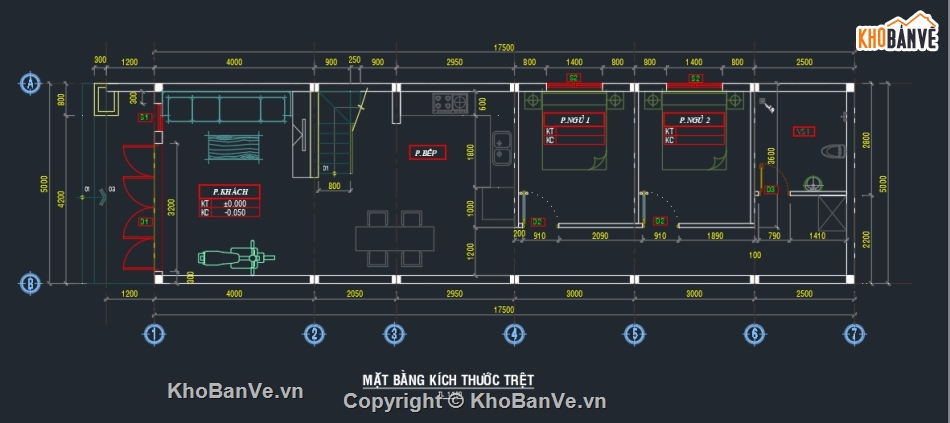 Bản vẽ nhà gác lửng 5x17,Bản vẽ nhà gác lửng,Bản vẽ nhà gác lửng đẹp