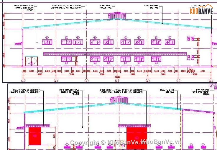 Bản vẽ nhà thép,bản vẽ nhà kho bằng thép 46×97.5m,nhà kho bằng thép 46×97.5m vs 46×82.5m