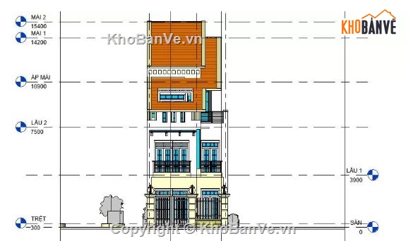 biệt thự 3 tầng,revit biệt thự 3 tầng,biệt thự 3 tầng file revit,file revit biệt thự 3 tầng