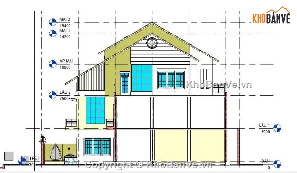 biệt thự 3 tầng,revit biệt thự 3 tầng,biệt thự 3 tầng file revit,file revit biệt thự 3 tầng