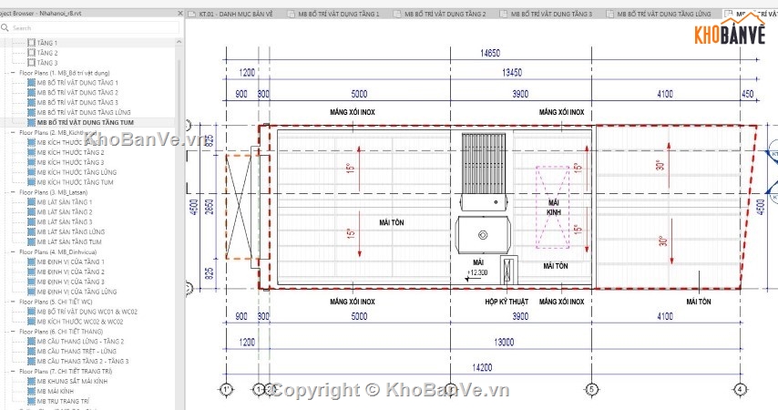 nhà phố 3 tầng,nhà phố 3 tầng revit,nhà phố 4 tầng revit,revit nhà phố 3 tầng,Bản vẽ nhà phố