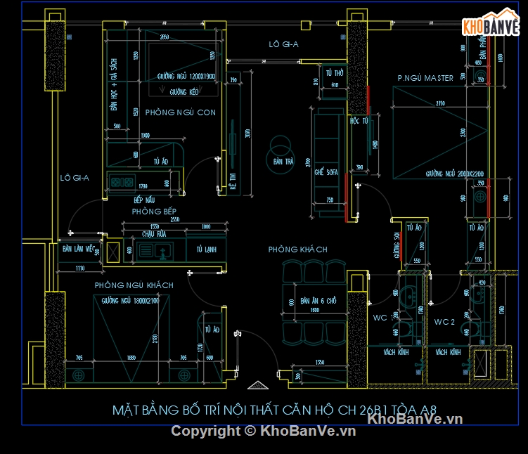 nội thất căn hộ,hồ sơ thi công nội thất,File cad nội thất căn hộ,autocad thiết kế nội thất