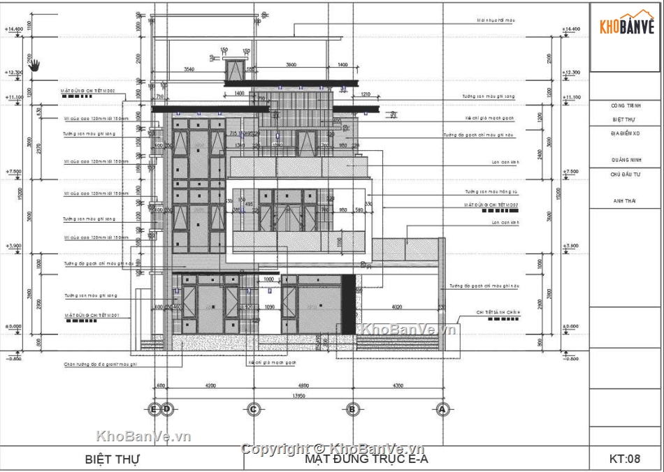biệt thự  3 tầng,3 tầng 1 tum,Hồ sơ thiết kế nhà,biệt thự 1 tầng