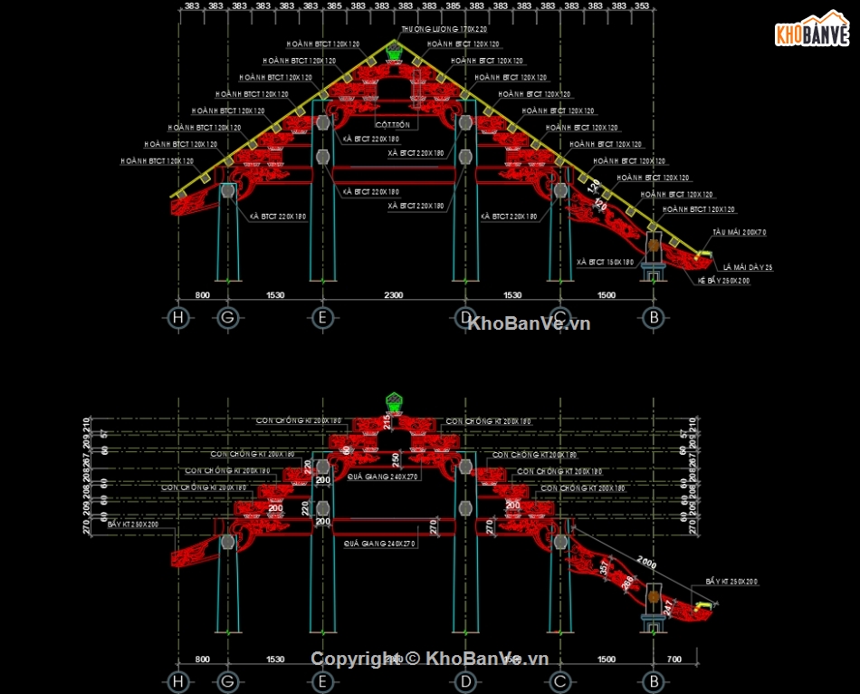 cad thiết kế nhà thờ họ,thiết kế nhà thờ họ,cad kết cấu,thiết kế nhà thờ