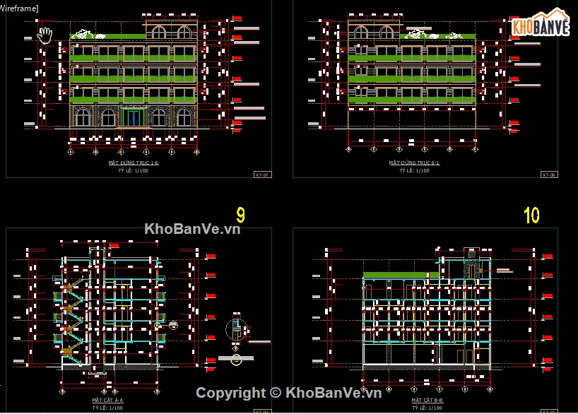 Bản vẽ khách sạn,khách sạn 4 tầng,File cad Cad khách sạn 4 tầng,Bản vẽ Cad khách sạn 4 tầng